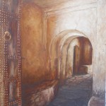 12-Passage Kasbah de Télouet, huile sur toile, 46x33, disponible à la vente.