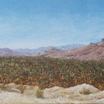 43-Palmeraie vallée du Draa (Aît Hamou-Saîd), huile sur toile, 15x60, disponible à la vente.